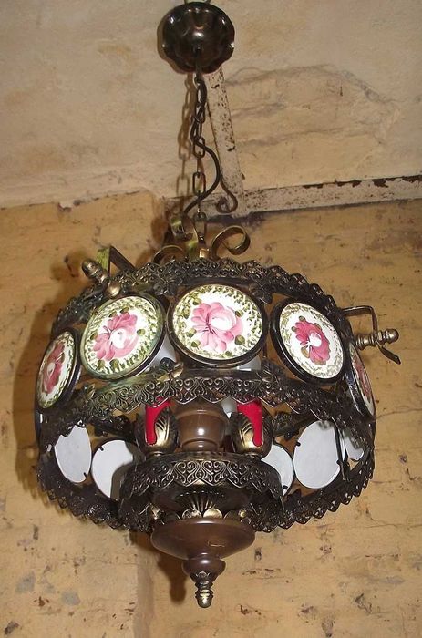 Pałacowa lampa wisząca kuta malowana WYPRZEDAŻ