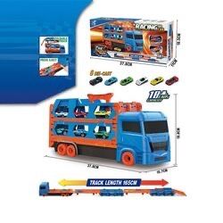 Трейлер-автовоз з розкладним треком 1,65 м та запускачем + 6 машинок