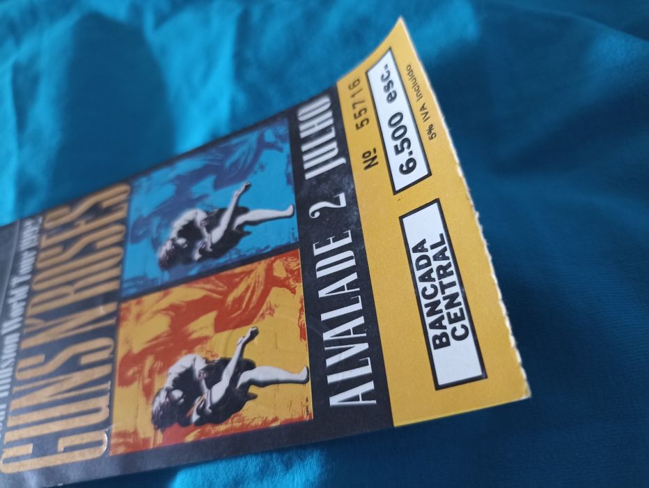 Bilhete concertos Guns N' Roses Alvalade 1992