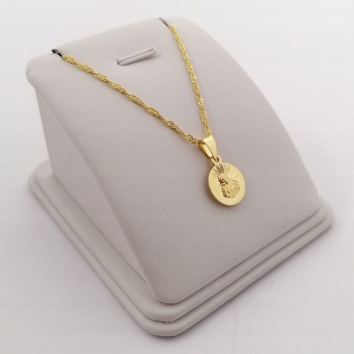 Złoty Łańcuszek + Medalik Szkaplerz Pr. 925 Prezent Komunia Chrzest Gr