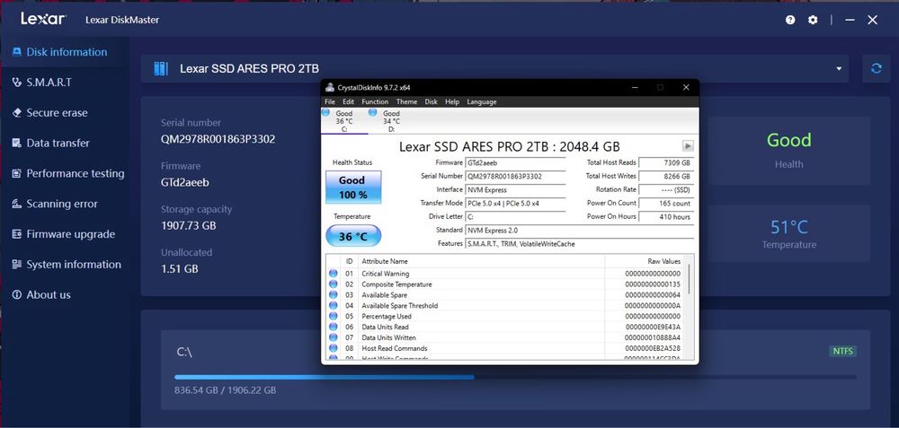 Lexar Ares Pro 2TB NVMe SSD PCIe 5.0 (14,500 MB/s Gen5