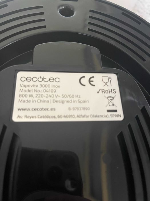 Пароварка CECOTEC Vapovita 3000 Inox гарантія