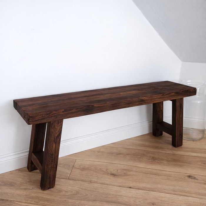 Ręcznie robiona ławka z litego drewna | styl rustykalny  farmhouse