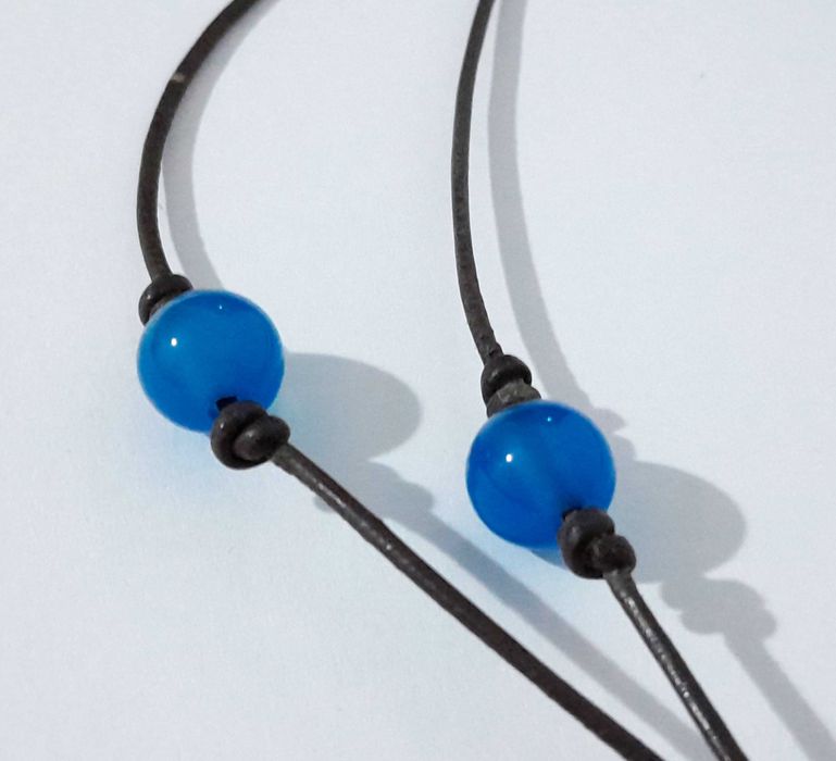 Colar comprido com ágata azul Stone by Stone (c/ ajuste para médio)