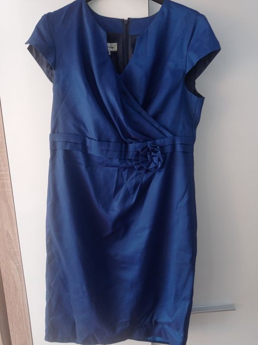 Sukienka na wesele niebieska granatowa błyszcząca xxxl 46