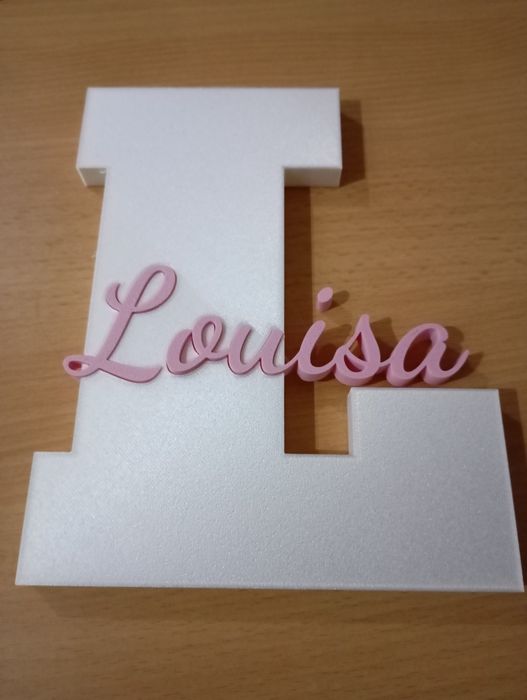 Placa de nome personalizada.
