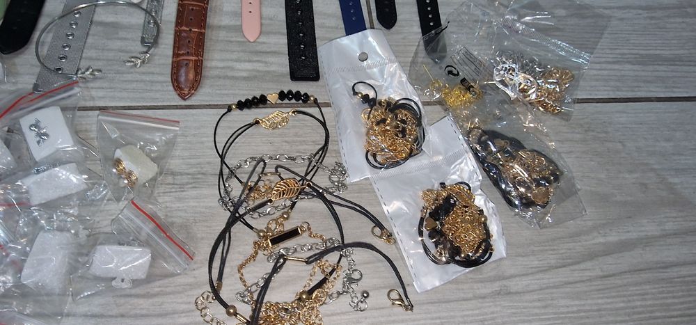 Ogromny zestaw nowej biżuterii Shein primark zegarki łańcuszki kolczyk