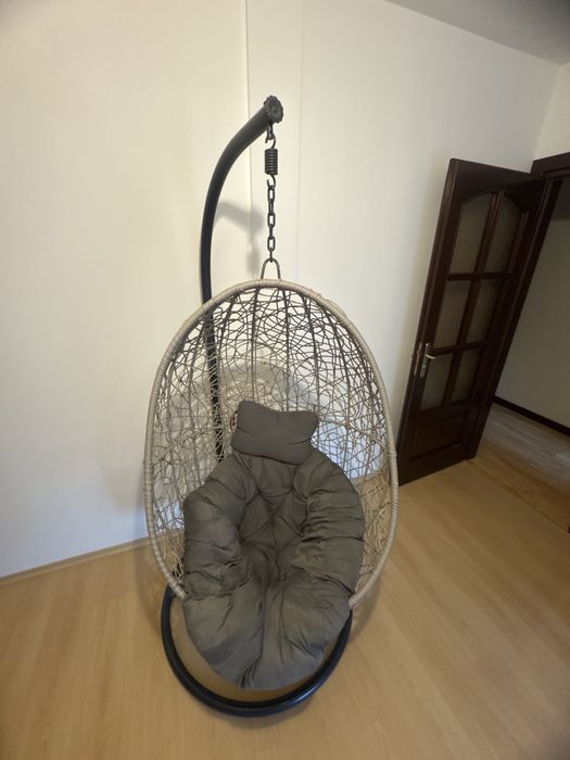 Fotel ogrodowy wiszący bujany wiklinowy