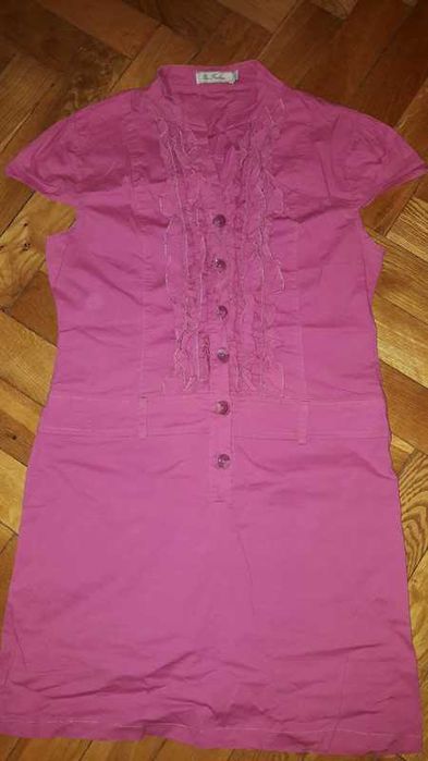 Wyszczuplająca Sukienka rozpinana fuksja L