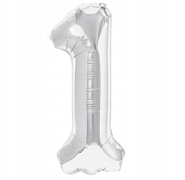 Balon cyfra 1 srebrna DUŻA