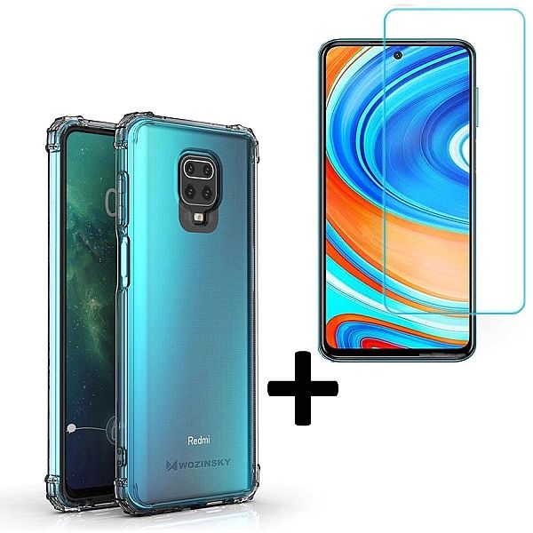 Pancerne etui Anti Shock + szkło do Xiaomi Redmi Note 9 Pro / Redmi No