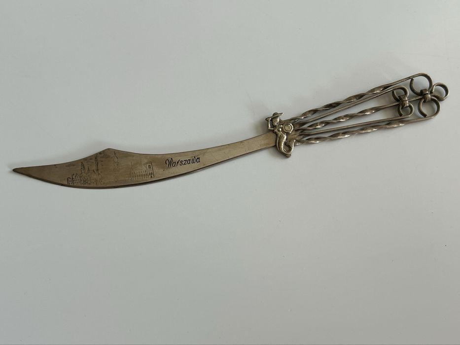 NÓŻ do Papieru Syrenka Warszawska metaloplastyka PRL