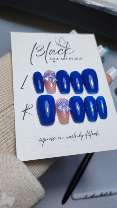 Ręcznie malowane tipsy press on nails