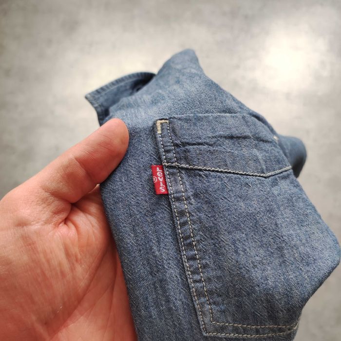 MĘSKA Elegancka Koszula PREMIUM Pocket Kieszonka Levis Bawełna Logo
