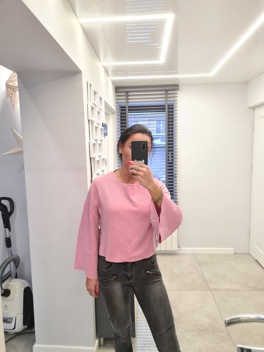Różowa krótka bluza xs