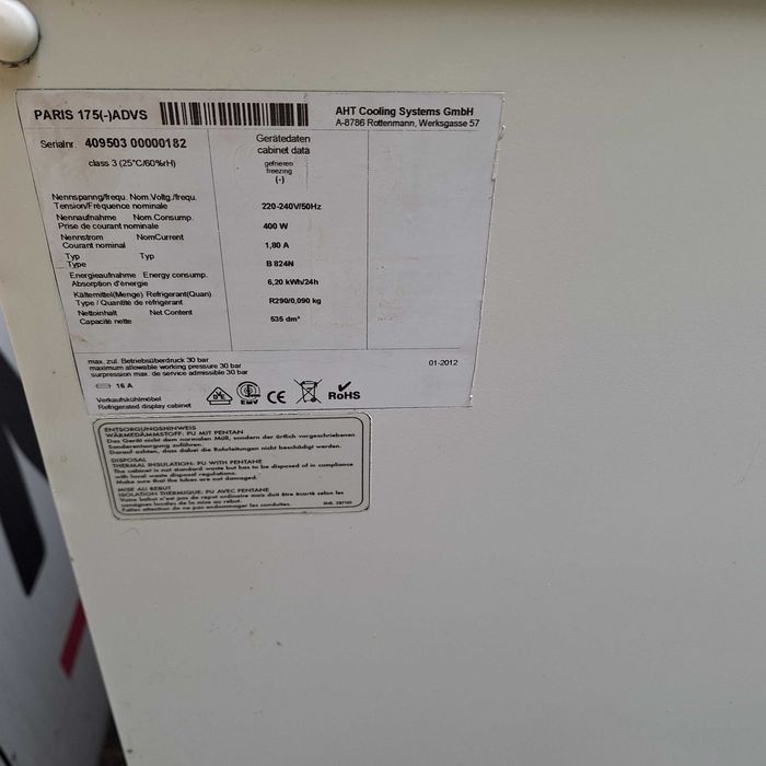 Zamrażarka skrzyniowa AHT 175 Cm Paris