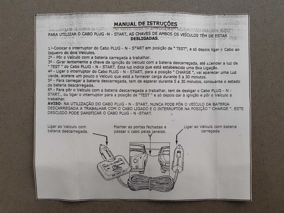 Carregador de Emergência TEXAS INSTRUMENTS para Baterias Auto (Novo)