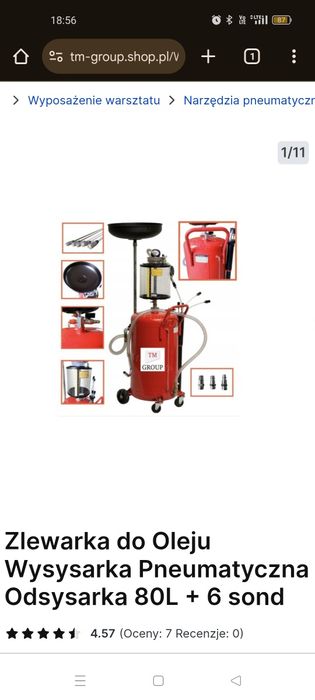 Wysysarka pneumatyczna zlewarka do oleju