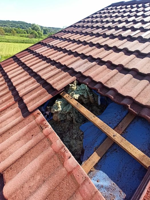 Naprawa dachu po KUNACH - GORLICE - Naprawa PO KUNIE, ocieplanie CELULOZĄ