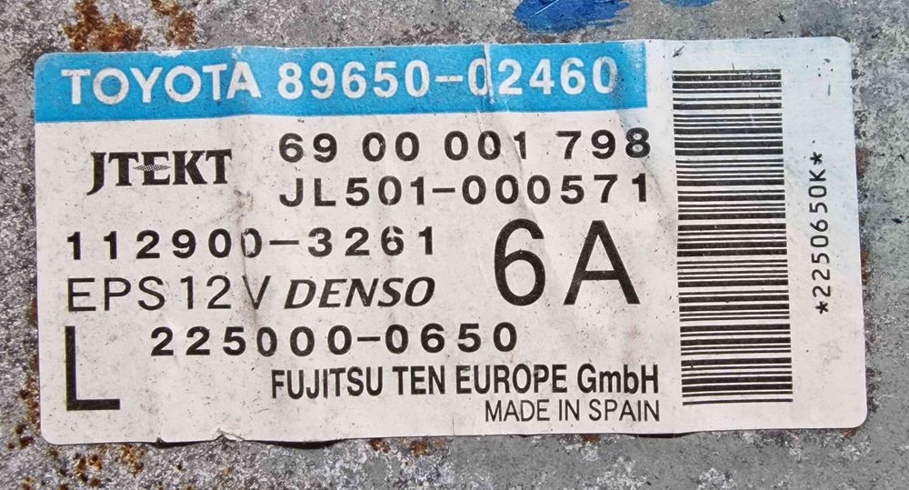 Centralina Direção 89650-02460 - TOYOTA AURIS