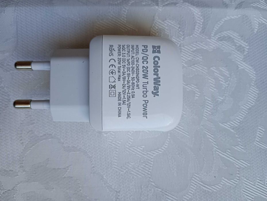 Зарядний пристрій ColorWay PD 20W+USB QC3.018W