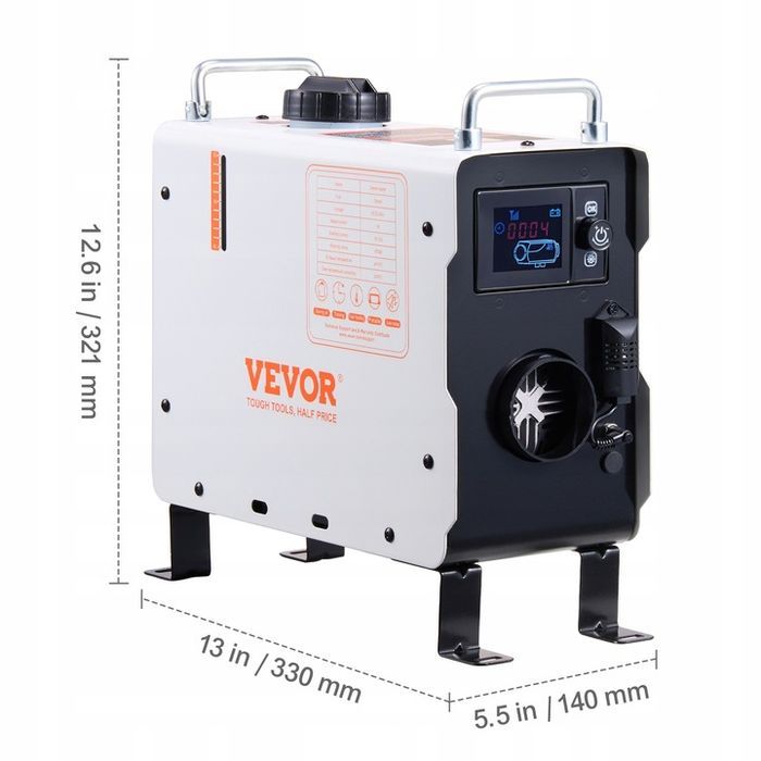 diesel air heater 12v/24v 2kw bluetooth app pilot na zewnątrz