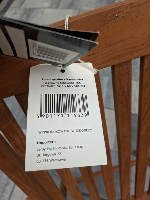 Zestaw ogrodowy stół i 5 krzeseł drewno tekowe