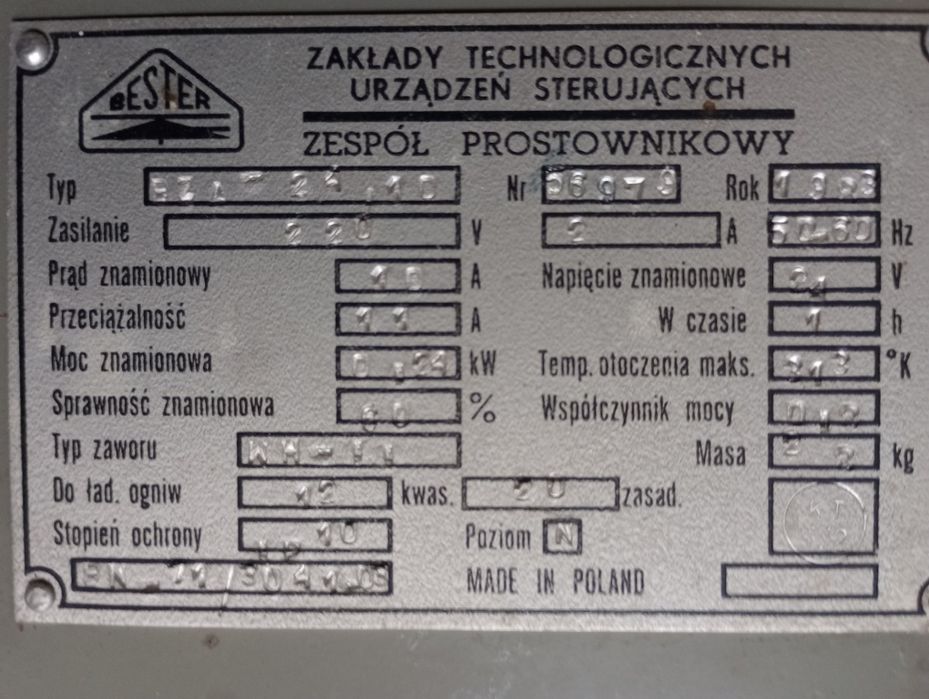 Prostownik od 24v do 6v