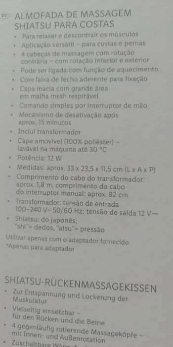 Almofada de massagem com muito pouco uso