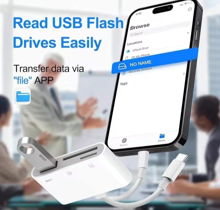 Leitor 5-em-1 SD/TF/Pendrive – iPhone, iPad, Android, USB 3.0