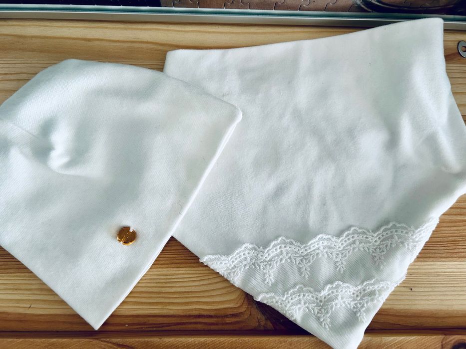 Czapka ecru Anastazja i apaszka - Noeli