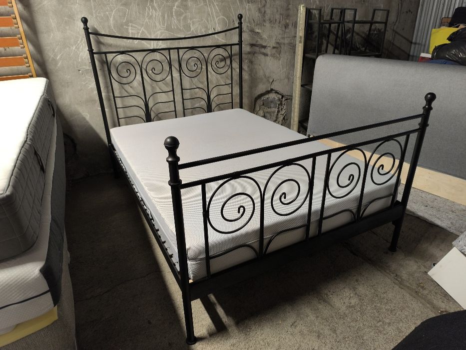 Łóżko 140x200 + Niemiecki Materac . IKEA Noresund  + BodyGuard czarne