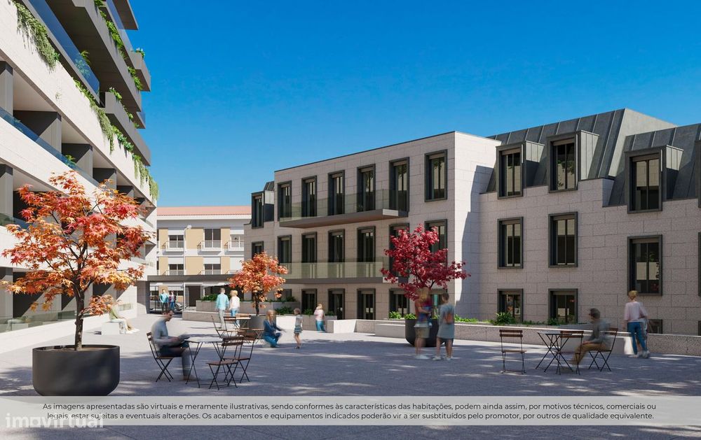 Excelente T1 Novo com varanda, garagem e ar condicionado em Gaia.