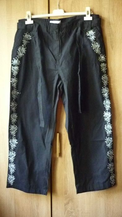 Casual Komfort- damskie nowe spodnie bawełniane szerokie r; 46