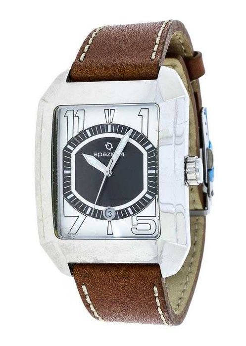 Relógio Spazio 24 L4D030 original como novo caixa aço bracelete pele