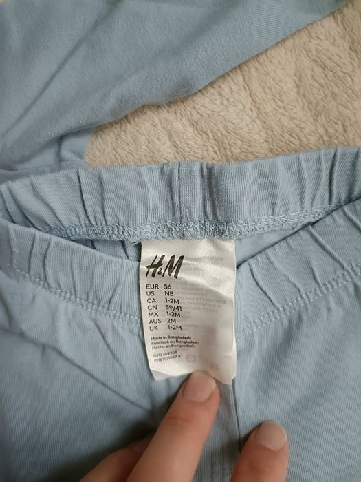 H&M komplet piżamka długo rękaw 56