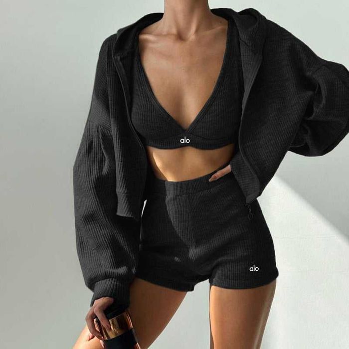 Спортивний костюм Alo Yoga Ribbed Three-Piece Tracksuit Black: 4
