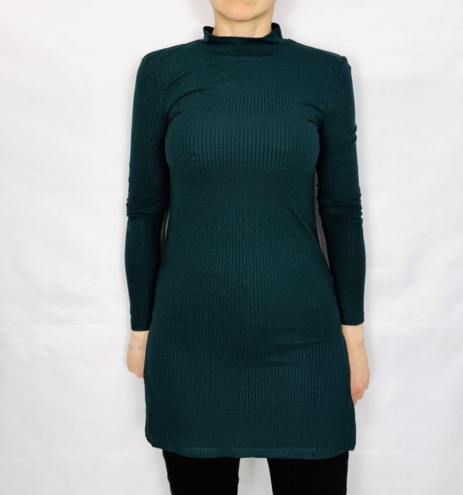 Ciemnozielona tunika z półgolfem XS 34