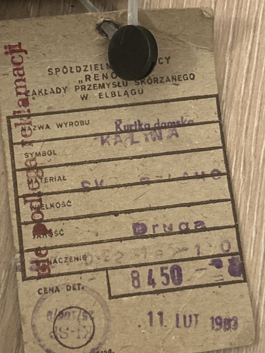 Nowa skorzana kurtka