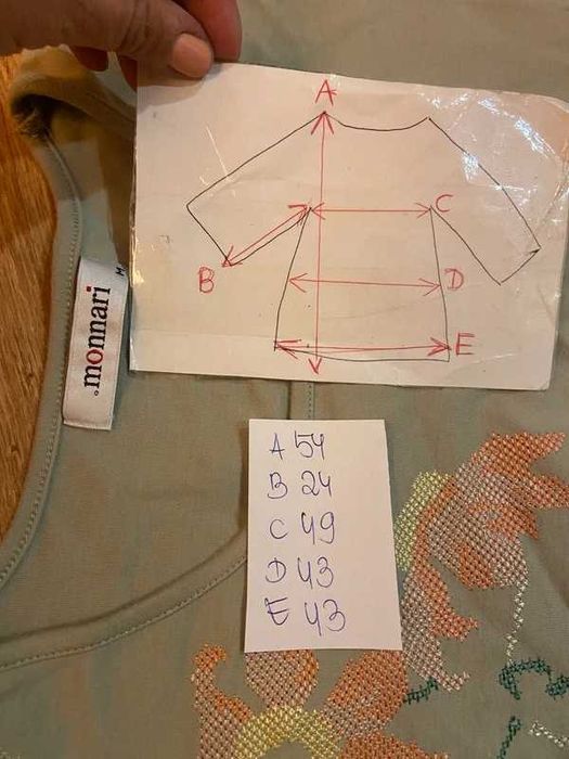 Haft lekka bluzka sweter naszywki szary khaki m l 38 bawelna