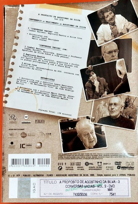 5 DVDs Agostinho da Silva