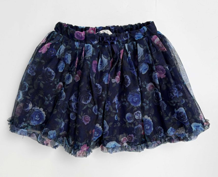 Spódniczka Tiul Granatowa H&M Kwiaty Tiulu 116 cm 5 6 lat