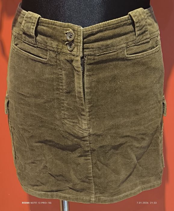 Spódnica sztruks bojówka H&M z kieszonkami HENNES collection Vintage