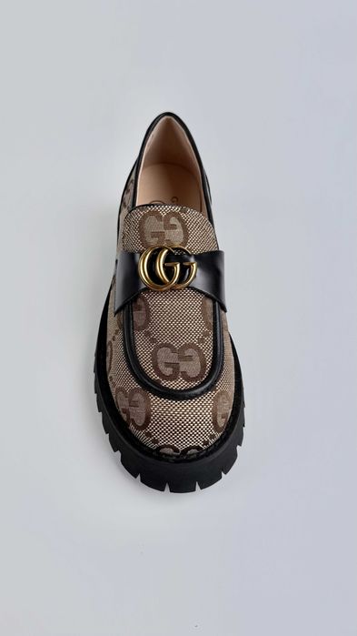 Лофери мокасини жіночі Gucci Lug Sole Loafer with Double G