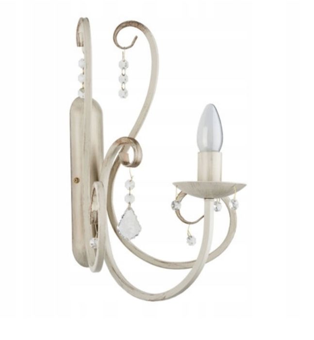 Dwa białe kinkiety glamour Alfa white 18510