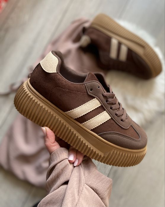 Sneakersy buty czekoladowe lekkie