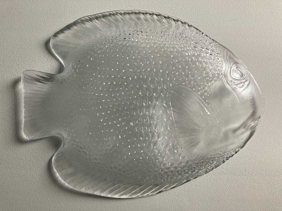Travessa de Vidro Formato de Peixe