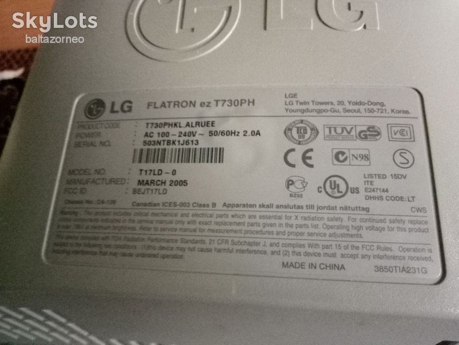 Монитор LG Flatron ez T730PH диагональ 17" ( Б/У )