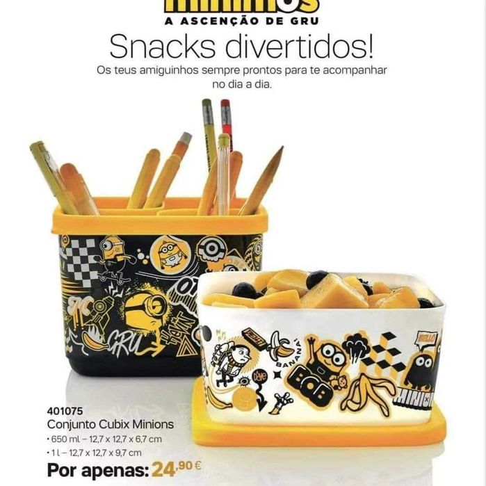 Conjunto Cubix Minions Tupperware Novo