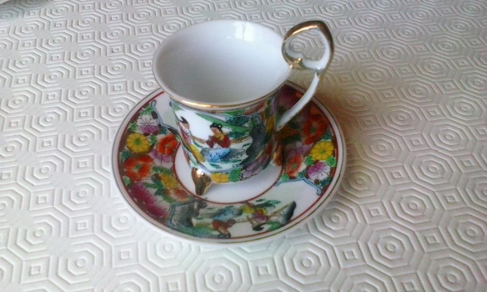 Conjunto de 6x chávenas japonesas com motivo asiático - Impecável